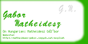 gabor matheidesz business card